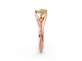 Rose gold Fancy Yellow Heart  Solitaire Beaded Band Six-Prong Setting_2