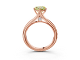 Rose gold Fancy Yellow Heart  Solitaire Beaded Band Six-Prong Setting_3