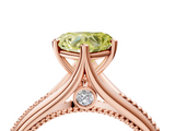Rose gold Fancy Yellow Heart  Solitaire Beaded Band Six-Prong Setting_4
