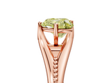 Rose gold Fancy Yellow Heart  Solitaire Beaded Band Six-Prong Setting_5