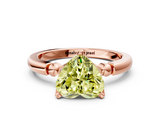 Rose gold Fancy Yellow Heart  Solitaire Beaded Band with Four-Prong Setting_59