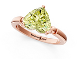 Rose gold Fancy Yellow Heart  Solitaire Beaded Band with Four-Prong Setting_60