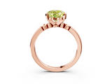 Rose gold Fancy Yellow Heart  Solitaire Beaded Band with Four-Prong Setting_62