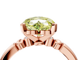 Rose gold Fancy Yellow Heart  Solitaire Beaded Band with Four-Prong Setting_63