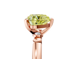 Rose gold Fancy Yellow Heart  Solitaire Beaded Band with Four-Prong Setting_64
