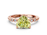 Rose gold Fancy Yellow Heart  Solitaire Bezel Accent Diamond Engagement Ring with Beaded Band and Four-Prong Setting_24