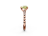 Rose gold Fancy Yellow Heart  Solitaire Bezel Accent Diamond Engagement Ring with Beaded Band and Four-Prong Setting_26