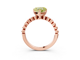 Rose gold Fancy Yellow Heart  Solitaire Bezel Accent Diamond Engagement Ring with Beaded Band and Four-Prong Setting_27
