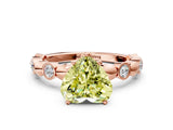 Rose gold Fancy Yellow Heart  Solitaire Bezel-Set Diamond Ring with Beaded Band and Four-Prong Setting_32