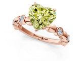 Rose gold Fancy Yellow Heart  Solitaire Bezel-Set Diamond Ring with Beaded Band and Four-Prong Setting_33