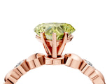 Rose gold Fancy Yellow Heart  Solitaire Bezel-Set Diamond Ring with Beaded Band and Four-Prong Setting_36