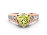 Rose gold Fancy Yellow Heart  Solitaire Bezel-Set Diamond Ring with Channel-Set Band_37