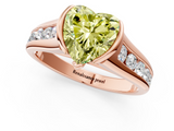 Rose gold Fancy Yellow Heart  Solitaire Bezel-Set Diamond Ring with Channel-Set Band_38