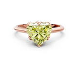 Rose gold Fancy Yellow Heart  Solitaire Cathedral Diamond Ring with Six-Prong Setting_16