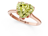 Rose gold Fancy Yellow Heart  Solitaire Cathedral Diamond Ring with Six-Prong Setting_17