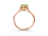 Rose gold Fancy Yellow Heart  Solitaire Cathedral Diamond Ring with Six-Prong Setting_19