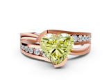 Rose gold Fancy Yellow Heart  Solitaire Channel-Set Split Shank Ring with Tension Prong Setting_3