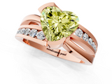 Rose gold Fancy Yellow Heart  Solitaire Channel-Set Split Shank Ring with Tension Prong Setting_4