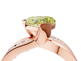 Rose gold Fancy Yellow Heart  Solitaire Channel-Set Split Shank Ring with Tension Prong Setting_7