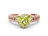 Rose gold Fancy Yellow Heart  Solitaire Chevron Pave Diamond Engagement Ring with Six-Prong Setting_3