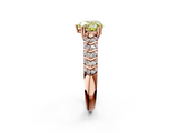 Rose gold Fancy Yellow Heart  Solitaire Chevron Pave Diamond Engagement Ring with Six-Prong Setting_5