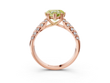 Rose gold Fancy Yellow Heart  Solitaire Chevron Pave Diamond Engagement Ring with Six-Prong Setting_6