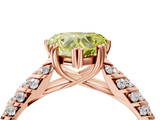 Rose gold Fancy Yellow Heart  Solitaire Chevron Pave Diamond Engagement Ring with Six-Prong Setting_7
