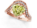 Rose gold Fancy Yellow Heart  Solitaire Diamond Engagement Ring with Pave Band and Four-Prong Setting 2