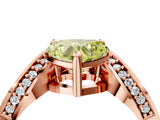 Rose gold Fancy Yellow Heart  Solitaire Diamond Engagement Ring with Pave Band and Four-Prong Setting 5