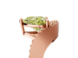 Rose gold Fancy Yellow Heart  Solitaire Diamond Engagement Ring with Pave Band and Four-Prong Setting
