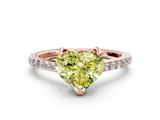 Rose gold Fancy Yellow Heart  Solitaire Diamond Engagement Ring with Pave Band and Six-Prong Setting_20