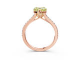 Rose gold Fancy Yellow Heart  Solitaire Diamond Engagement Ring with Pave Band and Six-Prong Setting_23