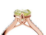 Rose gold Fancy Yellow Heart  Solitaire Diamond Engagement Ring with Pave Band and Six-Prong Setting_24