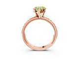Rose gold Fancy Yellow Heart  Solitaire Diamond Engagement Ring with XO Engraved Band and Four-Prong Setting 4