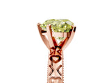 Rose gold Fancy Yellow Heart  Solitaire Diamond Engagement Ring with XO Engraved Band and Four-Prong Setting