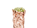 Rose gold Fancy Yellow Heart  Solitaire Diamond Leaf Vine Band with Prong Setting_53