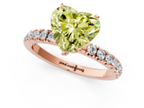 Rose gold Fancy Yellow Heart  Solitaire Diamond Pavé Band with Four-Prong Setting_29