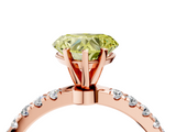Rose gold Fancy Yellow Heart  Solitaire Diamond Pavé Band with Four-Prong Setting_32