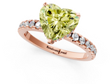 Rose gold Fancy Yellow Heart  Solitaire Diamond Pavé Band with Four-Prong Setting_45