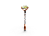 Rose gold Fancy Yellow Heart  Solitaire Diamond Pavé Band with Four-Prong Setting_46