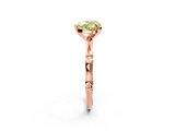 Rose gold Fancy Yellow Heart  Solitaire Diamond Ring with Bamboo Band and Four-Prong Setting_57