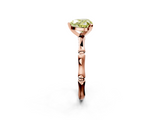 Rose gold Fancy Yellow Heart  Solitaire Diamond Ring with Bamboo Band and Four-Prong Setting_58