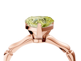 Rose gold Fancy Yellow Heart  Solitaire Diamond Ring with Bamboo Band and Four-Prong Setting_60
