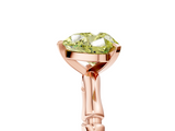 Rose gold Fancy Yellow Heart  Solitaire Diamond Ring with Bamboo Band and Four-Prong Setting_61