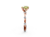 Rose gold Fancy Yellow Heart  Solitaire Diamond Ring with Bezel Set Side Stones and Prong Setting_5