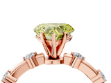Rose gold Fancy Yellow Heart  Solitaire Diamond Ring with Bezel Set Side Stones and Prong Setting_7