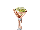 Rose gold Fancy Yellow Heart  Solitaire Diamond Ring with Bezel Set Side Stones and Prong Setting_8