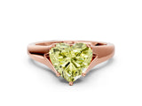 Rose gold Fancy Yellow Heart  Solitaire Diamond Ring with Cathedral Band and Four-Prong Setting_66