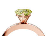 Rose gold Fancy Yellow Heart  Solitaire Diamond Ring with Channel-Set Baguette Band and Four-Prong Setting_73