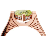 Rose gold Fancy Yellow Heart  Solitaire Diamond Ring with Channel Set Band and Bezel Prong Setting_60
